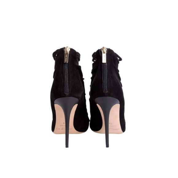 JIMMY CHOO Black Suede Ankle Bootie Pumps w/ Fringe Tassels - US 9 - Picture 5 of 9